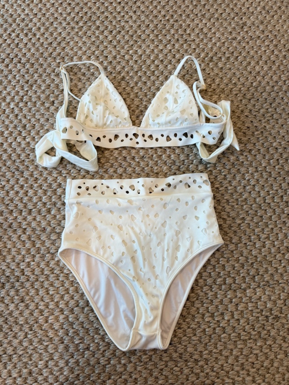 Ancora White High-Waist Bikini Set, size s